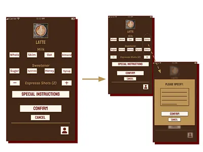 Mobile Cafe App -- Latte Screen Modify design ui ux