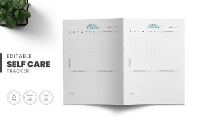 Self Care Tracker Template design yearly planner