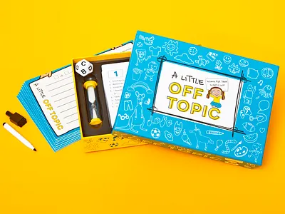 A Little Off Topic Game banding board game box childrens drawing game graphic design kids package design packaging