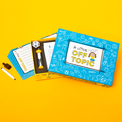 A Little Off Topic Game banding board game box childrens drawing game graphic design kids package design packaging