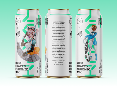 Lost Craft Beer — Packaging anime beer beer can branding brewery can design craft beer design designed by paul futuristic gold green illustration label logo modern packaging type typography white