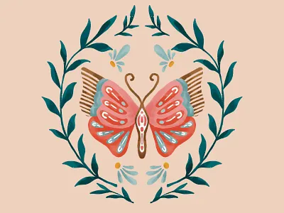 Butterfly butterfly design florals graphic design illustration leaves pattern procreate