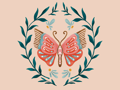 Butterfly butterfly design florals graphic design illustration leaves pattern procreate