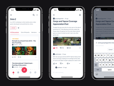 PeopleHub - Community Mobile App animation app blog comment community discussion dota forum group interaction mobile mobile app post publish thread ui user experience user interface ux write