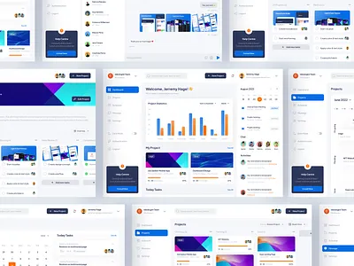 Nask - Project Management Dashboard app branding component design illustration logo minimalist mobileapp ui ux