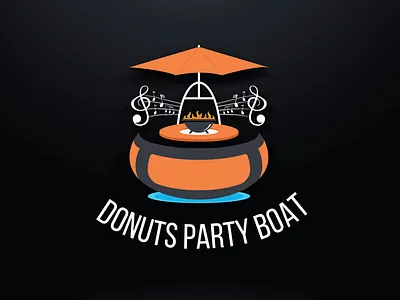 DONUTS PARTY BOAT coffee logo food business food logo party logo pizza logo