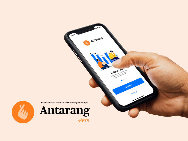 Financial Assistance & Crowdfunding App 🪙| Antarang app design behance branding case study community crowdfunding app design donations app finance app finance tracker gif hackathon inspiration mobile app mobile design social app ui ui design uiux ux