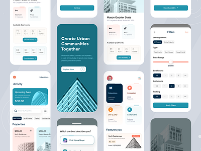 Urban Development Real Estate apartment architecture buildings buy design home housing mobile app ofspace properties property real estate real estate agency rent residence sell ui
