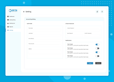 Settings Page - Dashboard UI Design account setting change password dashboard ui edit profile modern design modern ui modern ux notifications notifications settings password password settings profile page settings page settings ui trend ui trend ux ui user interface ux web app