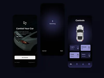 Car Control App app car control app design graphic design landing page landing page desing logo u ui ui desing