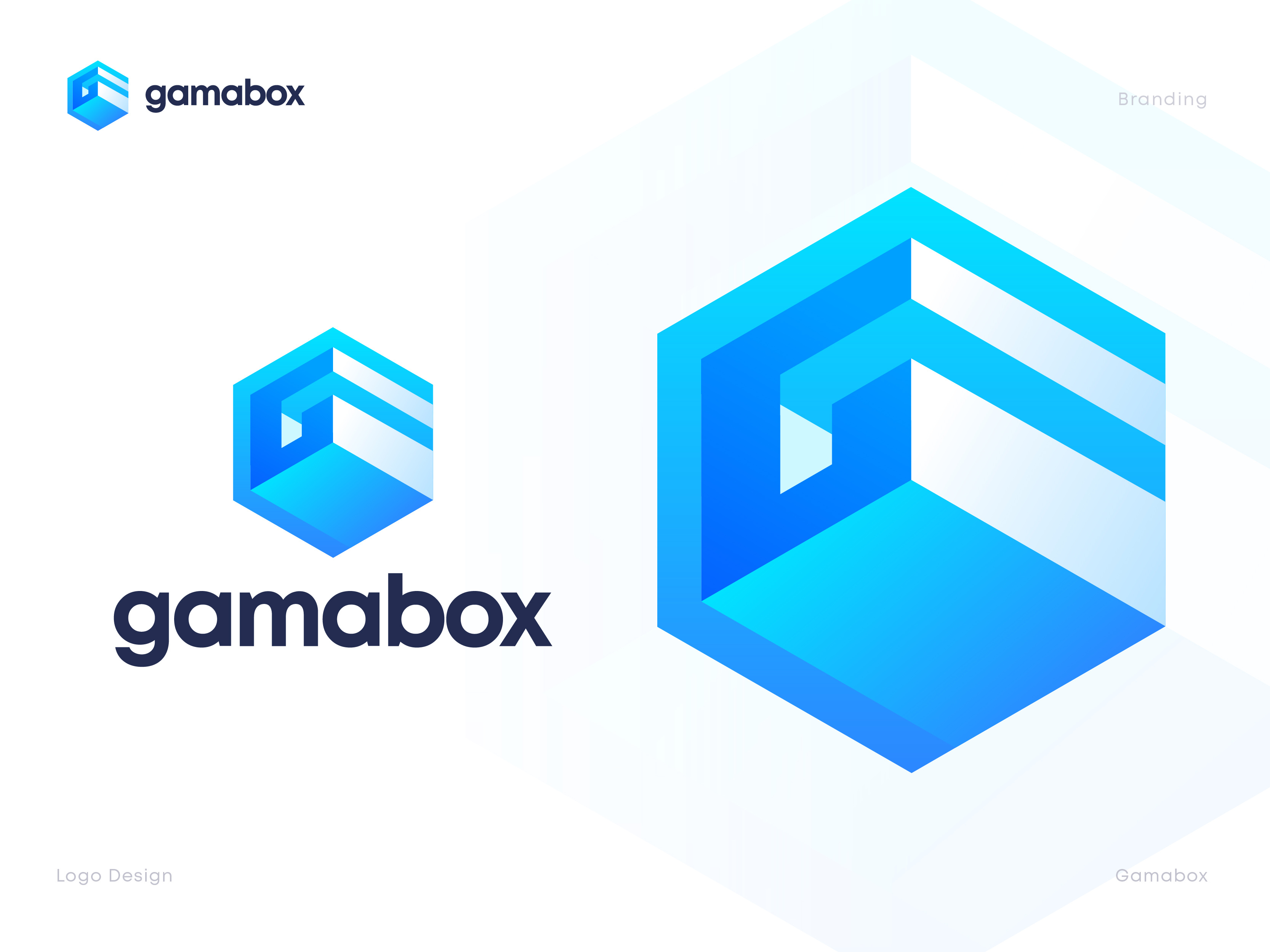 Gamabox Logo Design 3d g brand brand identity branding icon identity logo logo deign logodesign logomark logos logotype mark modern logo typography vector