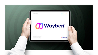Wayben Logo arrow branding gradient icon letter logo logomark logotype modern path tech vector w
