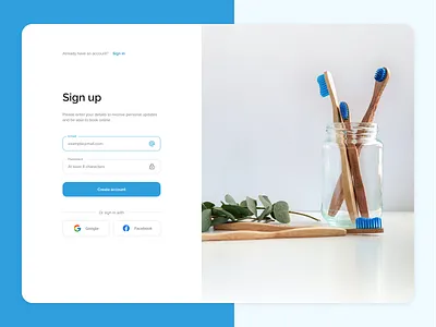 Dentistry Sing Up Page daily dailyui dentist dentistry design graphic design signin signup ui uiux