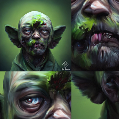 Zombie Jedi character design concept art illustration illustrator procreate protoart