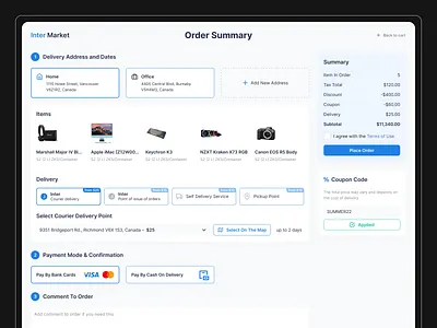 Marketplace Checkout Page cart checkout clean clean design creative design design ecommerce interface marketplace minimal order pay pyement shopping ui ux web design