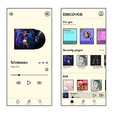 Retro music player app design graphic design logo typography ui ux vector
