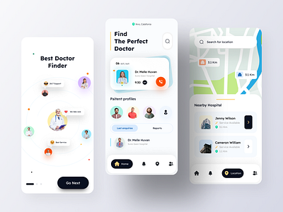 Docrico app design creative doctor healthcare healthcare app healthy life style medical app medicine minimal mobile app mobile design mobile ui pandemic profile uiux