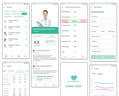 Online clinic - mobile app app design illustration medical app medicine ui