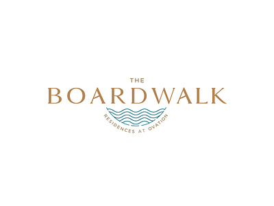 The Boardwalk Logo beach branding classy community logo design elegant high class illustration logo peaceful real estate logo typography vector waves