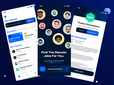 Job Finder App 30days dailyuichallange dribbble graphic design ios mobile app ui uiux