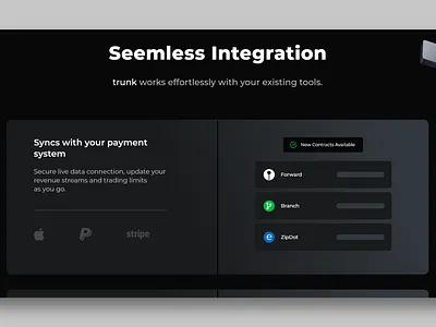 TRUNK Landing page design landingpage ui uiux visual design webdesign