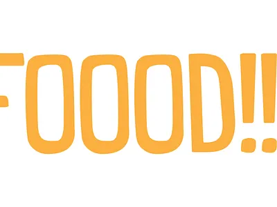 Food With An Examination branding canva food food container design orange colour font word pattern words