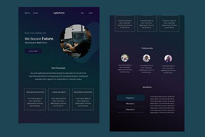 Website UI Design for Company offering Cyber Security Services 3d branding company design figma gradient illustration responsive design saas simple technology ui ui inspiration web ui website design inspiration website ui