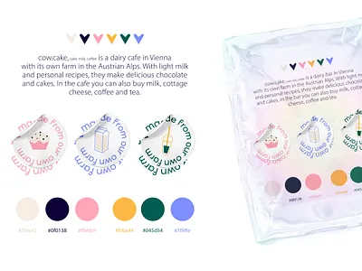 Branding for Cow.Cake cafe. branding design graphic design identity illustrator vector