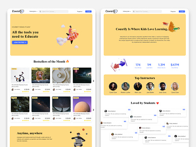 Courses Website UI coursify website edtech educational website elearning student dashboard tanay arya ui ux