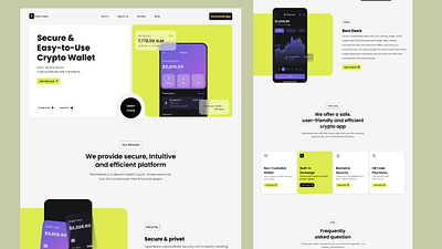 Crypto wallet app landing page app design design ui ui design uiux user esperience user interface ux ux design