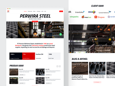 Perwira Steel - Landing Page Exploration b2bwebsite constructiondesign corporatewebsite engineeringdesign industrialwebdesign manufacturingwebsite minimalui modernui productshowcase professionalwebsite steelindustry supplierwebsite webdesigninspiration