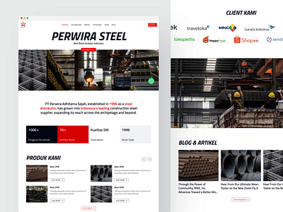 Perwira Steel - Landing Page Exploration b2bwebsite constructiondesign corporatewebsite engineeringdesign industrialwebdesign manufacturingwebsite minimalui modernui productshowcase professionalwebsite steelindustry supplierwebsite webdesigninspiration