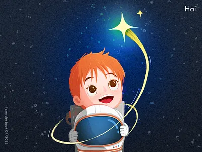 space boy boy exercise illustration space star
