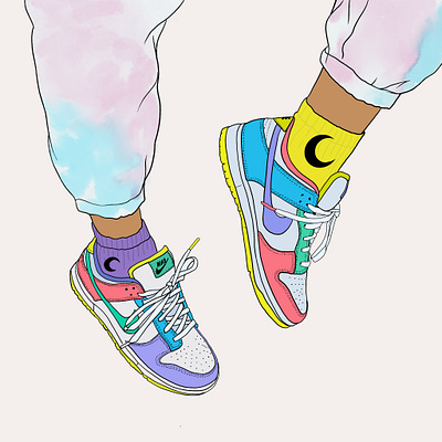 NIKES - V1 branding color design digital digital art drawing flat graphic design illustration illustrator line vector