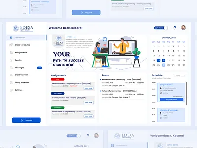 Student Information System Dashboard clean ui dashboard design sis student information system ui uiux website