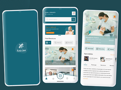 Salon & Beauty UI Design Kit app design barber salon barber shop beauty app design hair stylist haircuts app make up salon salon salon app salon booking app salon full app salon home page salon ui spa ui design