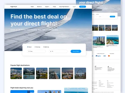 Flight Booking Web Design air air ticket airplane bitmate studio booking clean dashboard design flight fly homepage ios landing page light mobile plane ui ux website