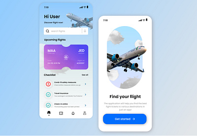 Flight ticket booking app ui