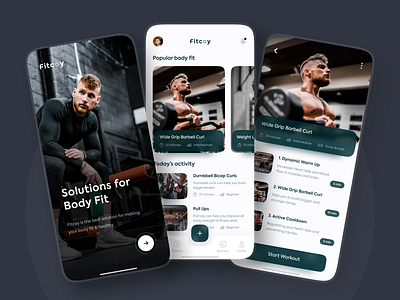 Fitness App app cardio coach crossfit exercise fitness fitness app fitness ui gym gym app health mobile mobile app mobile fitness app muscle popular sport ui ux workout