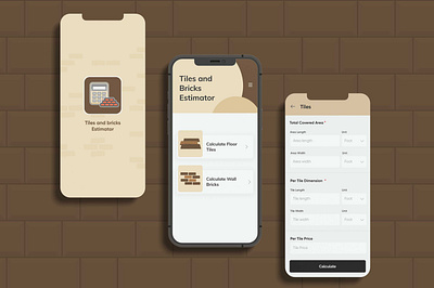 Tiles and Bricks Estimator app appdesign mobileapp mobileappdesign ui uidesign ux uxdesign uxui