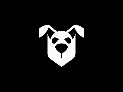 Geometric Dog Logo for Sale animal branding canine cute design dog emblem flat icon illustration k9 logo mark mascot negative space pet shield simple vector vet