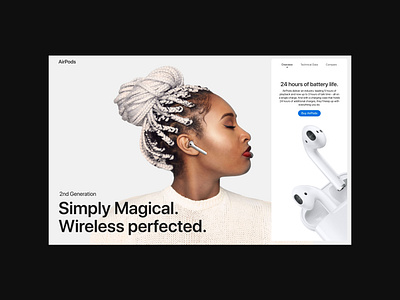 ReDesign Apple Airpods airpods apple clean landingpage modern