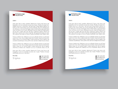 Unique Wave design Letterhead template abstract brochure