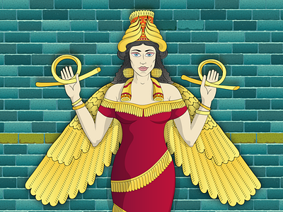 Ishtar Goddess 2d artwork character design digital art illustration vector