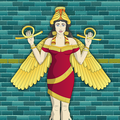 Ishtar Goddess 2d artwork character design digital art illustration vector