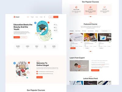 Educational Courses Website Landing Page course design educational landing page learning ui website website desigh website landingpage
