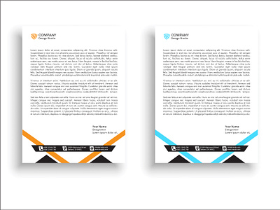 Unique letterhead template design with free vector business stationary