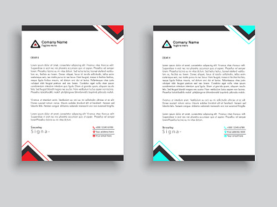 Modern minimalist letterhead design with free vector business stationary