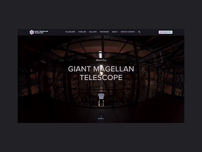 Giant Magellan Telescope — Homepage animation 3d animation bachoodesign design desktop interface motion space telescope ui uiux ux webdesign website