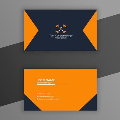 professional black and orange business card in simple style black visiting card